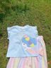 G.DUCKKIDS小黃鴨童裝兒童衣服女童套裝夏季2024新款小女孩飛袖山本褲兩件套 藍色  120 (建議110cm  6-7歲左右)c 曬單實(shí)拍圖