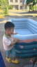 語曼游泳池家用兒童充氣可折疊水池小孩泳游家庭大人戶外大型加厚泳池 2.6米3層天空藍[入門禮]有線電泵 曬單實拍圖
