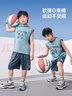 左西男童網(wǎng)眼速干服2025夏裝新款運(yùn)動(dòng)籃球背心套裝兒童上衣 藍(lán)色 140 曬單實(shí)拍圖