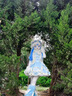 閃動(dòng)少女（SHANDONGSHAONV）芙蝶之心 洛麗塔洋裝jsk日常輕lolita公主掛脖連衣裙 藍色吊帶款+拖尾+蝴蝶結+玫瑰花 S 曬單實(shí)拍圖
