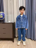 小豬班納男童春秋款外套2025新款男孩中大童秋裝夾克兒童牛仔上衣耐磨童裝 牛仔藍(lán)/K打籃球熊 160 【推薦80-100斤】 曬單實拍圖