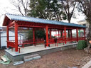 防腐木長(cháng)廊戶(hù)外菠蘿格實(shí)木古建走廊涼亭仿古景觀(guān)水榭風(fēng)雨連廊亭子 樹(shù)脂瓦長(cháng)廊每平方 曬單實(shí)拍圖