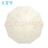 天堂 雙人晴雨傘三折 遮陽傘太陽傘10骨加大加固抗風(fēng)大傘 碩果甘酪白 曬單實(shí)拍圖
