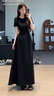 LIZONGXI法式赫本風(fēng)黑色連衣裙子女夏季2025新款高級(jí)感禮服裙氣質(zhì)收腰長(zhǎng)裙 黑色【短袖長(zhǎng)款】 S 【80-100斤】 曬單實(shí)拍圖