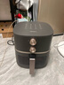 美的（Midea）空氣炸鍋 全自動(dòng)免翻面家用大容量炸籃可視窗口蒸汽嫩烤不用翻面空氣炸烤一體機(jī)炸鍋?zhàn)灾菩∶族伆?雙旋操作+可視窗 5.3L KZE538J5 曬單實(shí)拍圖