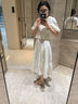 香影休閑吊帶裙套裝女夏季2025新款泡泡袖開衫度假風(fēng)連衣裙兩件套 米色 M 曬單實拍圖