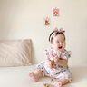 G.DUCK KIDS小黃鴨童裝嬰兒衣服夏季薄款新生兒連體衣中國風(fēng)小碎花爬爬服女寶 粉色 66cm 66碼適合3-6個(gè)月(10-13斤) 曬單實(shí)拍圖