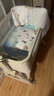 ANGI BABY嬰兒床多功能折疊床可拼接大床可移動寶寶搖搖床新生兒哄睡神器 米白格【尿布臺+椰棕墊+蚊帳】 嬰兒床拼接大床移動嬰兒床新生兒 曬單實(shí)拍圖