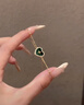 Grace Girl18K黃金手鏈女守護星芒孔雀石莫桑愛心手飾輕奢送女友情人節(jié)禮物 18K金守護星芒手鏈+輕奢禮盒 曬單實拍圖