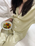 乃絲SLKMRKT 真絲睡衣睡褲女100%桑蠶絲家居服高檔19姆米夏季套裝 香梨綠【19姆米重磅】 長袖長褲 L 曬單實(shí)拍圖