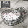 莎愛(ài)潔洗衣盆透明塑料盆子家用帶搓衣板一體加厚特大號泡腳加深洗澡盆 銀河灰-洗衣盆+搓衣板 無(wú)規格 曬單實(shí)拍圖