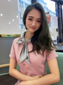 紫魅俏西裝職業(yè)裝女套裝夏季七分袖時(shí)尚空姐制服美容師院正裝前臺(tái)工作服 粉色(上衣+短裙) XL 曬單實(shí)拍圖