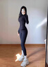 lululemon女士運動(dòng)夾克連帽收腰顯瘦瑜伽服健身 黑色 S （2）85-100斤 曬單實(shí)拍圖