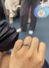 DRLS正品莫桑石鉆戒D色微鑲1克拉男女情侶一對結婚求婚純銀戒指送女友 50分進(jìn)口莫桑閉口(6-24號) 曬單實(shí)拍圖