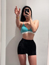 NULLFIT美利奴羊毛文胸罩三角杯女式小胸戶外運動內(nèi)衣套裝防臭透氣排汗 文胸：湖水藍 M 曬單實拍圖