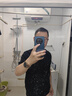 SKARO【高支羊毛 輕盈透氣】短袖羊毛衫男士夏季休閑針織圓領(lǐng)T恤新款 黑色SKT521 2XL 曬單實拍圖