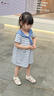 歐姆熊女童連衣裙夏季2025新款洋氣時髦寶寶兒童夏裝休閑衣服小公主裙子 海軍藍(lán) 110 CM 曬單實拍圖