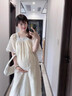 DUTRIEUX孕婦裝夏季寬松大碼上衣遮肚子顯瘦泡泡袖孕婦仙女風(fēng)麻紗連衣裙女 麻紗孕婦連衣裙【米白色】 L碼【建議110-130斤】柔軟舒適 曬單實(shí)拍圖