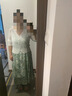 獨束獨束大碼女裝【半夏花影】吊帶碎花連衣裙2025夏印花中長款裙 半夏綠 2XL （尺碼：4） 曬單實拍圖