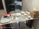 漢茗景德鎮(zhèn)高級(jí)感骨瓷碗盤餐具整套家用輕奢陶瓷器碗筷碟套裝喬遷禮物 高溫釉下彩丨皮箱裝丨 122件套 曬單實(shí)拍圖