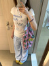 LDBE貓咪印花正肩短袖t恤女夏季2025新款修身顯瘦辣妹設(shè)計(jì)感白色上衣 白色 M 【90-110斤】 曬單實(shí)拍圖