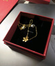 周六福5G工藝足金黃金項鏈吊墜女櫻花計價(jià)A0610856 約4.15g 40+5cm 禮物 曬單實(shí)拍圖