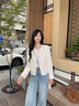 香影小香風短外套女2025秋季新款名媛法式千金風圓領白色鏤空上衣 鷺白 S 55/80A/85-95斤 曬單實拍圖