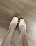 桂岐 法式瑪麗珍單鞋女新款復(fù)古粗跟淺口仙女風(fēng)蝴蝶結(jié)百搭中跟鞋子女 米色4CM（偏小半碼） 38 曬單實拍圖