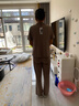 啄木鳥(niǎo)冰絲薄款運動(dòng)套裝女夏季2025新款洋氣上檔次休閑時(shí)尚兩件套 淺咖色短袖兩件套  4XL 145-160斤 曬單實(shí)拍圖