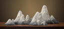赟婭雪山小擺件創(chuàng)意高級感微景觀造景陶瓷假山玄關(guān)客廳魚缸造景裝飾品 雪山假山【一套】 曬單實拍圖