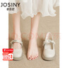 JOSINY卓詩尼法式瑪麗珍女鞋子2025夏季新款百搭小皮鞋平底單鞋女夏涼鞋 米白色【廠家24H速發(fā)】 35 曬單實拍圖