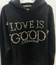 GOODBRAND 2024F/W Love is good 珍珠連帽衛(wèi)衣 男女同款 黑色 M 曬單實拍圖