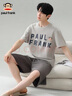 PAUL FRANK大嘴猴情侶睡衣男純棉短袖短褲夏季可愛卡通大碼可外穿家居服套裝 曬單實拍圖
