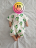 papa爬爬夏嬰兒衣服連體衣寶寶baby網(wǎng)眼透氣舒適蔬菜滿(mǎn)印爬服連體衣 綠色 73cm 曬單實(shí)拍圖