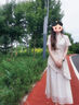 塔馳密司 TOUCH MISSTouch Miss氣質(zhì)新中式國風(fēng)連衣裙女夏漂亮不規(guī)則顯瘦長裙 米色 XL 曬單實拍圖