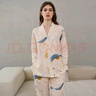 嫚熙（EMXEE）春夏季孕婦哺乳待產(chǎn)睡衣產(chǎn)后月子服產(chǎn)婦產(chǎn)前家居服 星河物語(yǔ)【兩件套無(wú)哺乳口紗羅】 M【7A級抗菌，適穿115斤以下】 曬單實(shí)拍圖