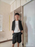 G.DUCKKIDS童裝男童夏季套裝2024新款兒童西裝兩件套帥氣男大童主持人禮服 黑色夏款-aqoeacm 150碼適合140-150cm年齡11-12歲 曬單實(shí)拍圖
