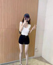 衣然呈品梨形身材高腰a字牛仔短褲女夏季薄款寬松遮胯顯瘦時尚辣妹熱褲女 黑色 M 【建議90-110斤】 曬單實拍圖