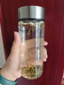 希諾（HEENOOR）玻璃杯男女士單層加厚大容量辦公家用透明杯子便攜帶蓋泡茶水杯 本色帶濾網(wǎng) 530ml 曬單實(shí)拍圖