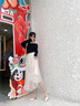 大東女士涼拖女2025夏季新款尖頭法式?jīng)鲂吒鷨涡指^半拖鞋外穿 米白色 37 曬單實拍圖