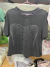 獨束大碼女裝涂鴉印花圓領(lǐng)羅紋T恤2025夏裝微胖MM顯瘦簡(jiǎn)約上衣女 芝麻灰 2XL （尺碼：4） 曬單實(shí)拍圖