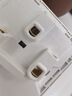 國際電工86型暗裝二開六孔電源插座面板六孔插座帶開關(guān)廚房雙三孔大功率 二開六孔【10A+10A】-白色 曬單實(shí)拍圖