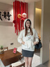 Teenie Weenie小熊女裝衛衣冬季學(xué)院時(shí)尚連帽簡(jiǎn)約基礎休閑抽繩上衣 燕麥色 M (165) 曬單實(shí)拍圖