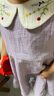 babylove女寶寶連衣裙夏季純棉紗布嬰兒裙子刺繡無袖甜美公主裙 藤紫色 100 cm 曬單實(shí)拍圖