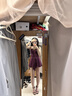 樂卡利掛脖吊帶連衣裙女2025夏季裝紫色抹胸短裙名媛小個子褶皺短款a字 暗紫色 M 建議95-108斤 曬單實拍圖