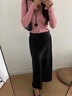 菲洛曼春夏季真絲半身裙桑蠶絲女法式復(fù)古春夏季醋酸緞面直筒裙 黑色 M_(100-110斤) 曬單實(shí)拍圖