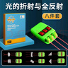 光的折射透鏡套裝 初中物理科學(xué)實(shí)驗(yàn)光學(xué)器材凹凸透鏡半圓形方形有機(jī)玻璃磚三路激光線(xiàn)光源 三路線(xiàn)光源+透鏡8件套 曬單實(shí)拍圖