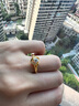 Lossot七夕禮物女朋友老婆足金999米字黃金戒指女5D硬金閉口素圈戒指 曬單實拍圖