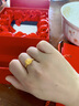 中國(guó)黃金（CHINA GOLD）黃金戒指女999足金拉絲小方糖開(kāi)口戒指七夕情人節(jié)禮物送女友老婆 小方糖戒指金重約2.6g*臻愛(ài)禮盒 曬單實(shí)拍圖