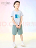 ERDOS KIDS鄂爾多斯童裝男女童純棉莫奈油畫(huà)棒畫(huà)作彩印短袖 冰灰 150 cm 曬單實(shí)拍圖